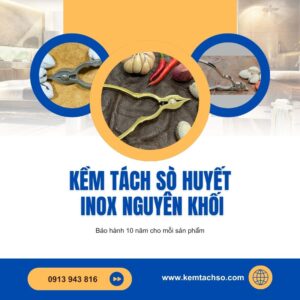 Kềm Tách Sò Huyết Inox Nguyên Khối - Dụng Cụ Tách Sò Huyết - Bảo hành trọn đời (Phiên bản Trắng Nhám)